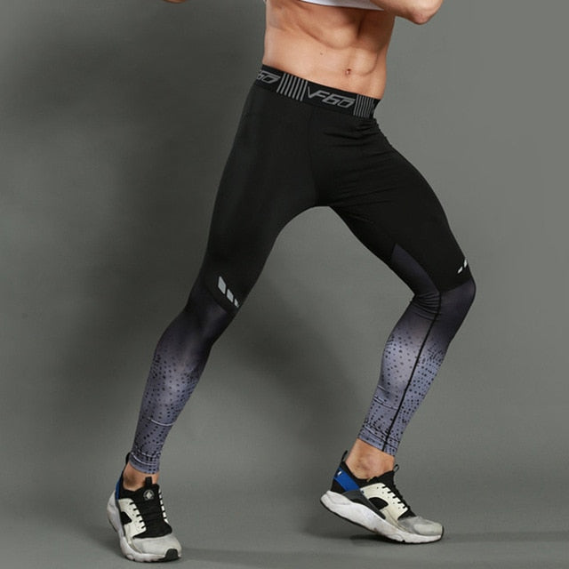 Men's Compression Running Tights – Slim Fit Sport Leggings for Gym & Training