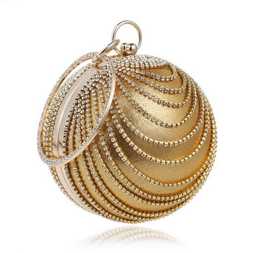 Crystal Ball Tassel Evening Clutch