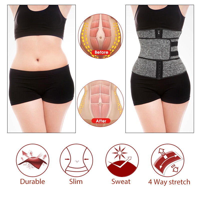 Neoprene Sauna Waist Trainer Corset – Sweat Belt for Women, Weight Loss & Workout