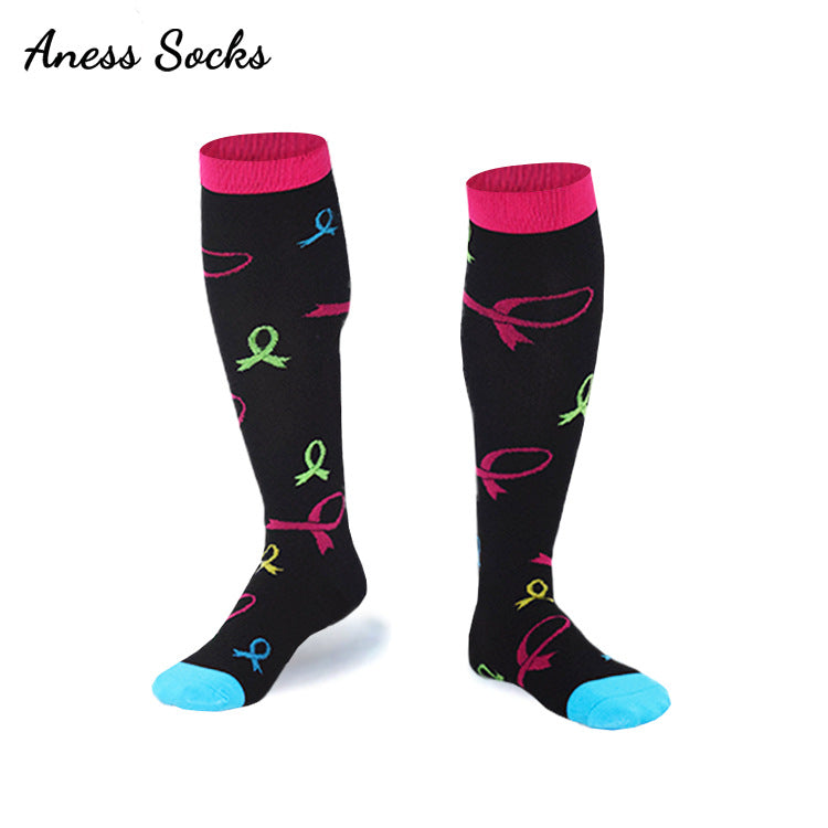 Unisex Patterned Graduated Compression Socks 15-25mmHg – Fun Print Long Tube Sport Socks