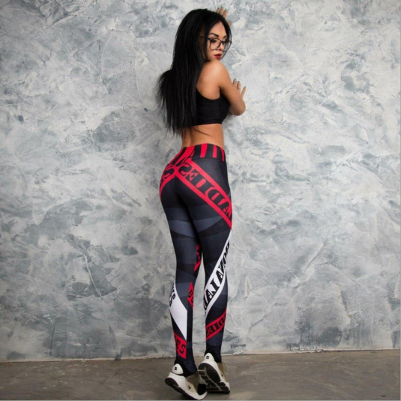 Women's High Waist Fitness Leggings — Elastic Patchwork Workout Jogger Pants