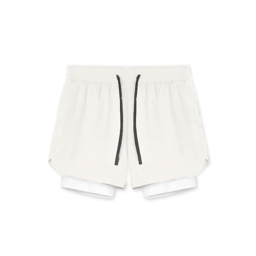 Men's Quick-Dry Double-Layer Basketball & Training Shorts — Stretch Nylon Fitness Shorts