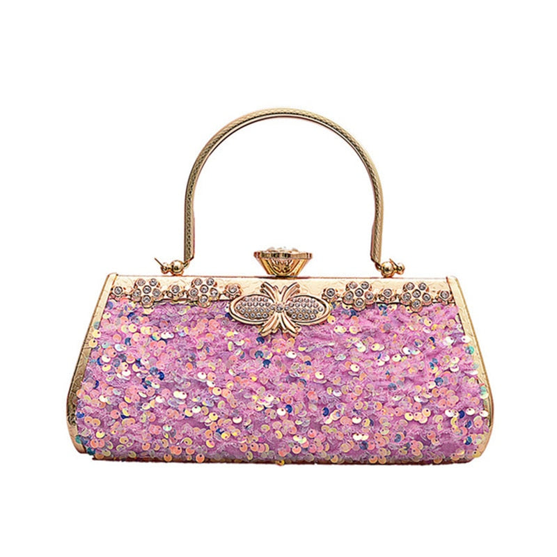 Sequin Rhinestone Evening Clutch