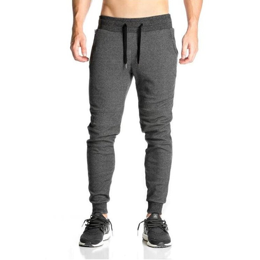 Men's Cotton Embroidered Pencil-Cut Fitness Sweatpants