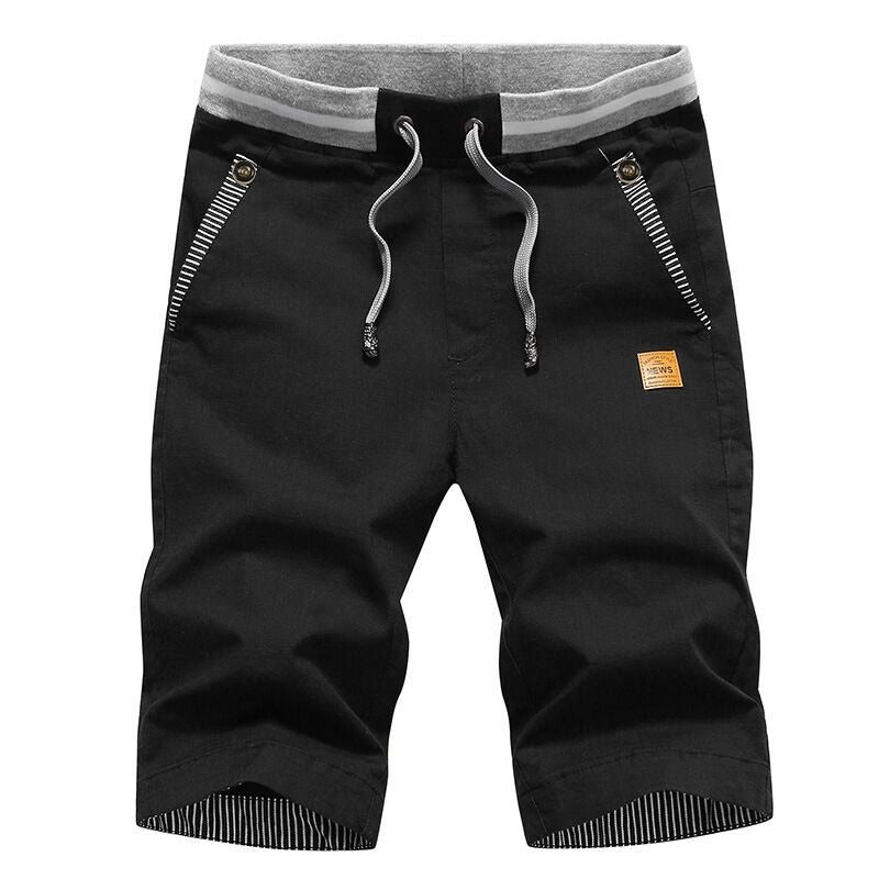 Men's Pure Cotton Straight-Leg Casual Pants – Button Detail