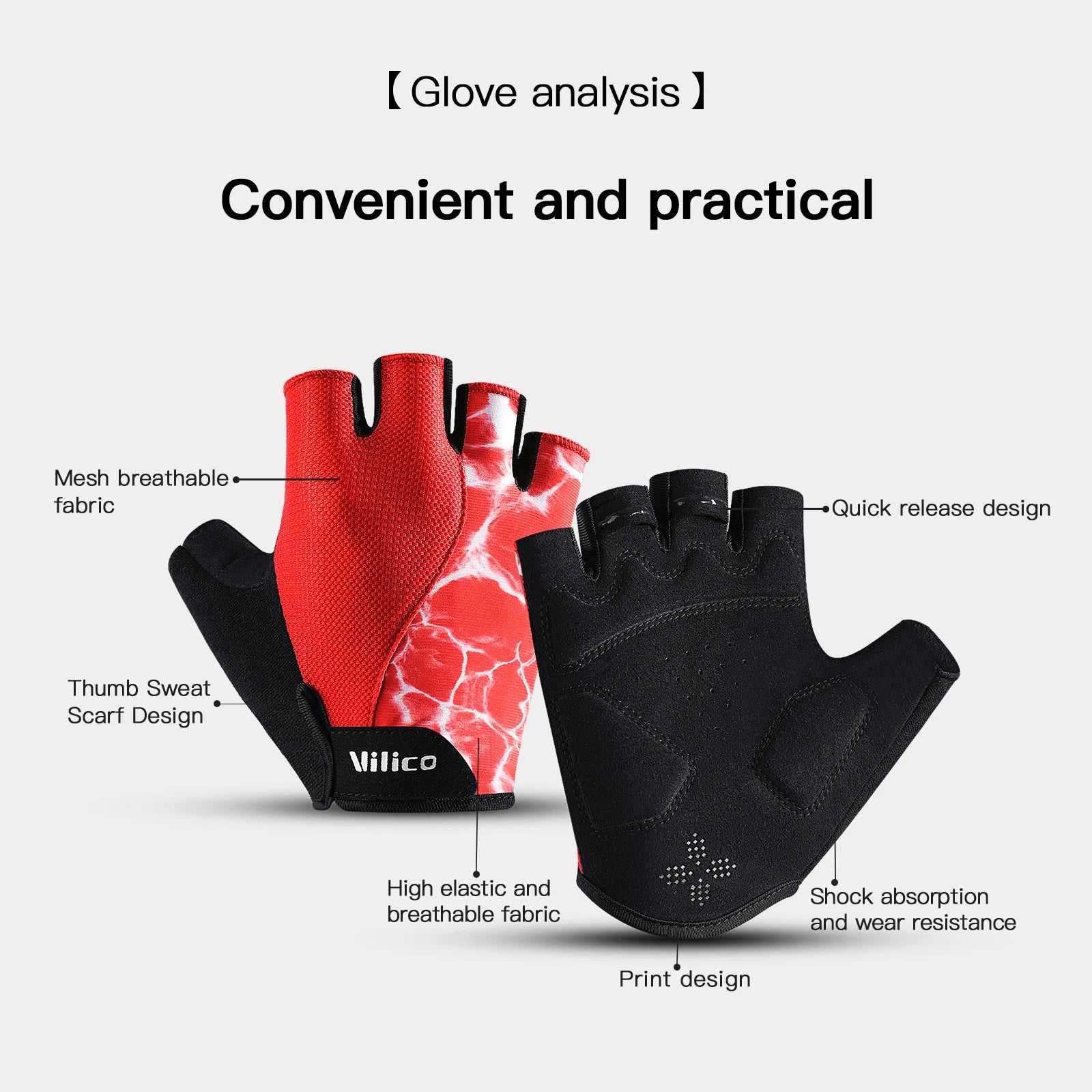 Half Finger Cycling & Fitness Gloves – Anti-Slip Shock-Absorbing Sports Gloves