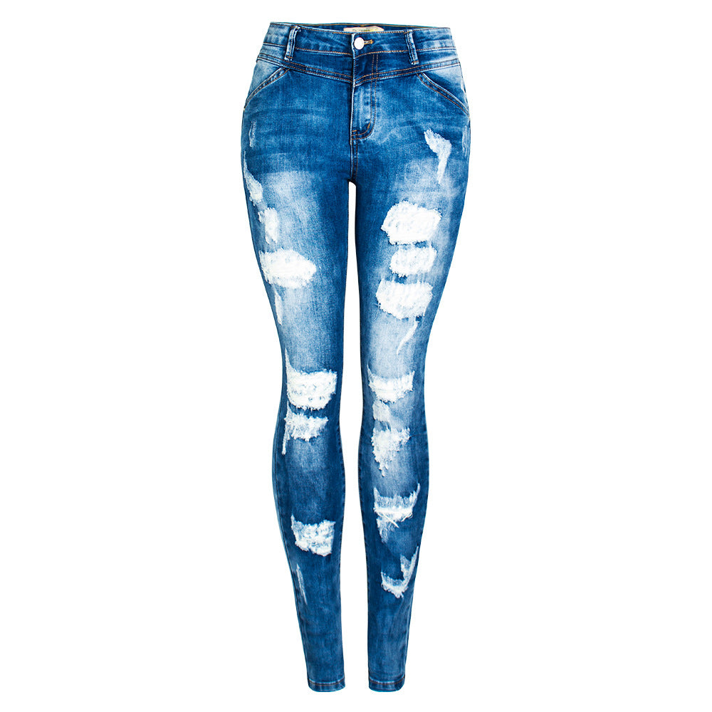 Women's Distressed Streetwear Denim Jeans