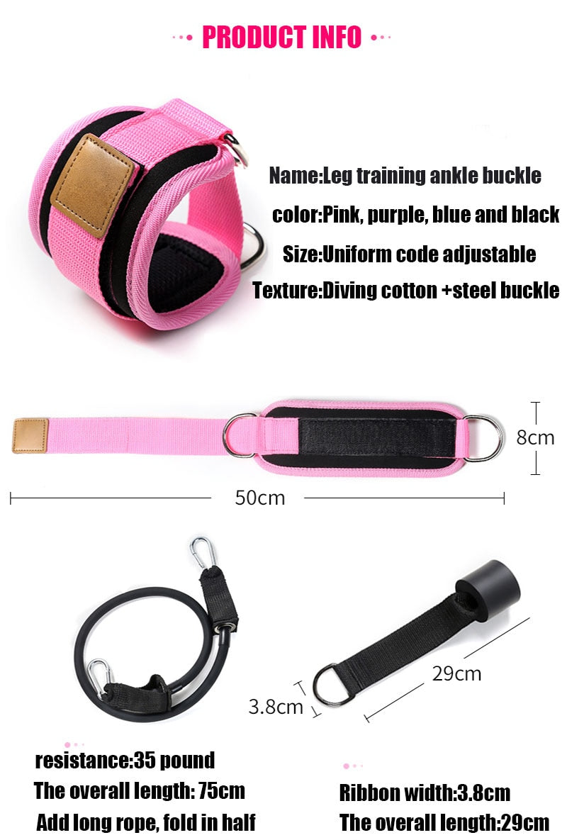 Resistance Bands with Ankle Straps – Booty, Leg & Thigh Training Set