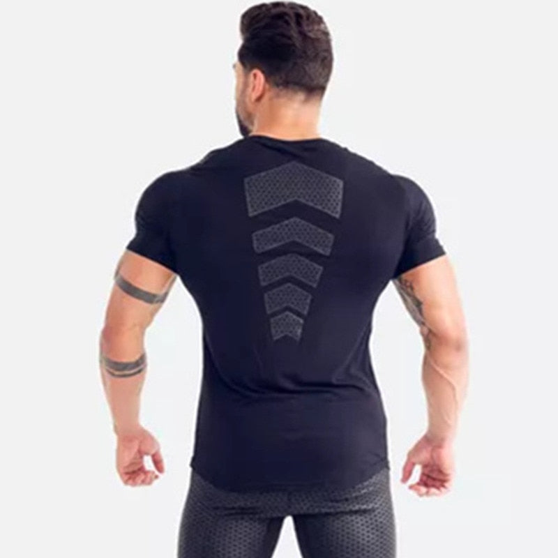 Men's Compression Quick-Dry Short-Sleeve T-Shirt – Slim Fit Running & Sport Tee