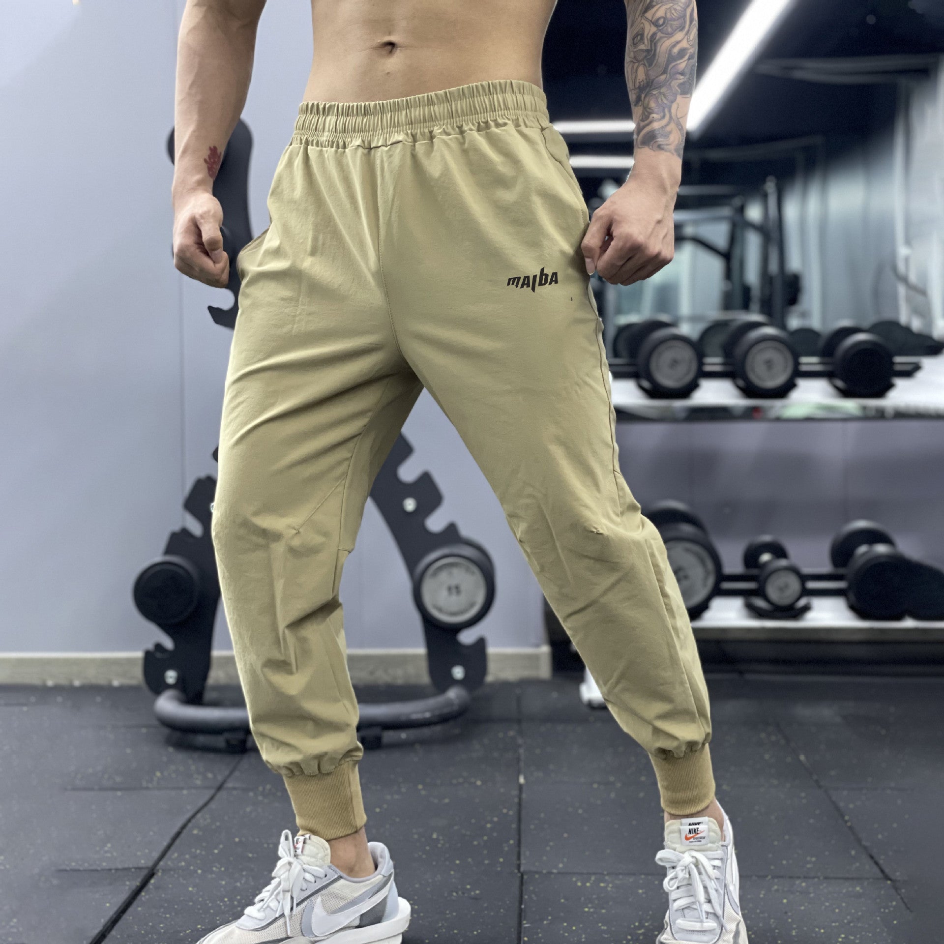 Men's Lightweight Quick-Dry Cuffed Sweatpants — Loose Sporty Training Pants