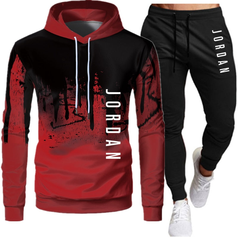 Men's Hooded Tracksuit Two-Piece Set