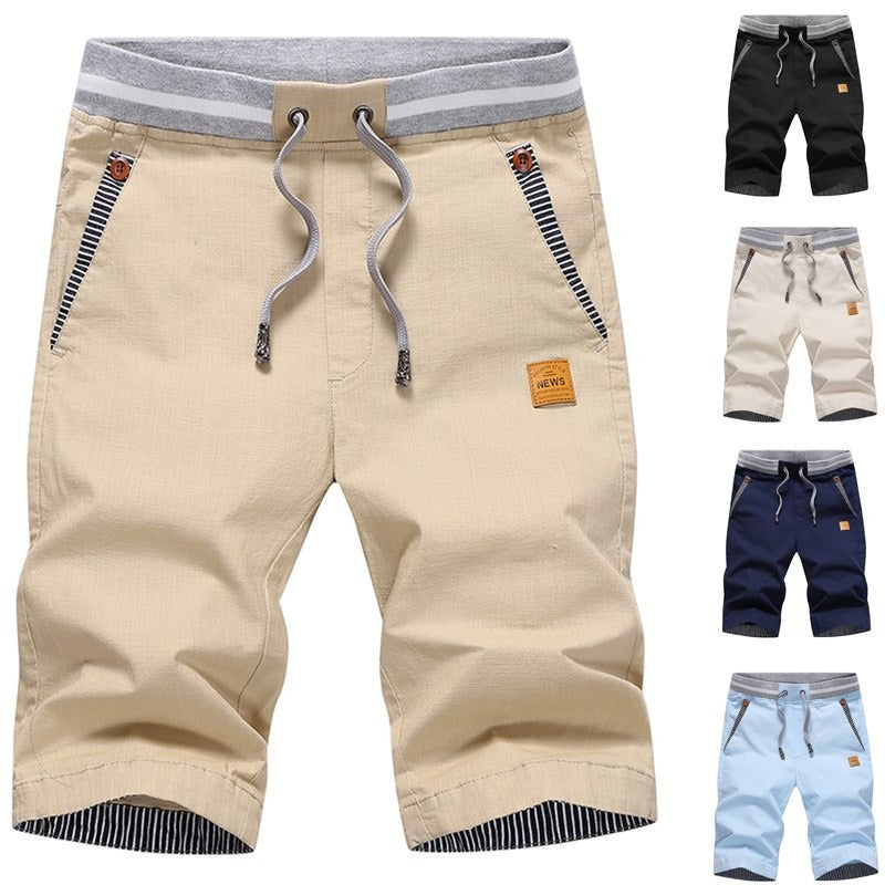 Men's Pure Cotton Straight-Leg Casual Pants – Button Detail