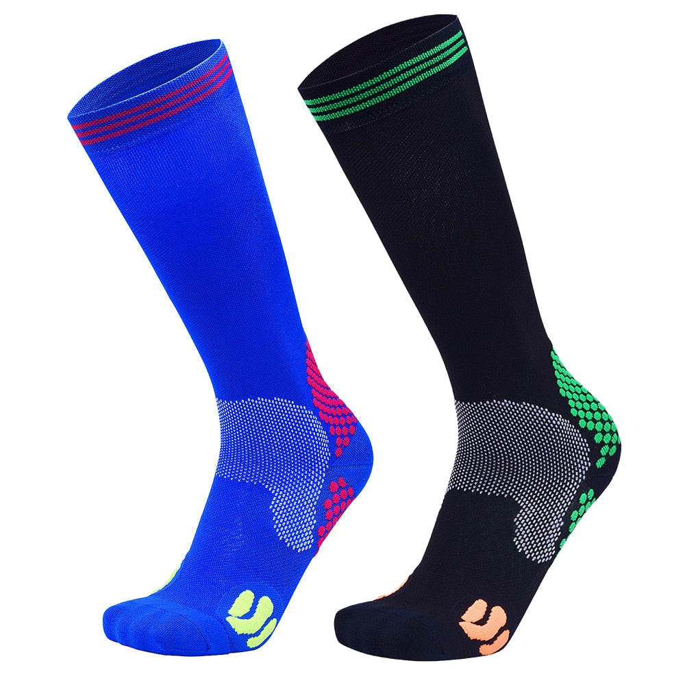 Unisex Compression Sports Socks 10-15mmHg – Breathable Cotton Nylon Running & Cycling Socks