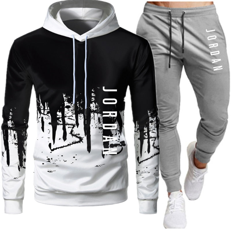 Men's Hooded Tracksuit Two-Piece Set