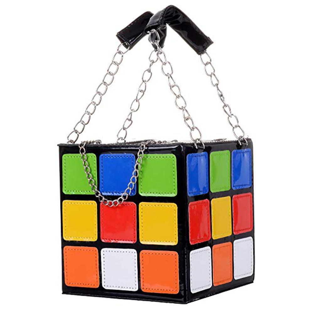 Cubic Box Chain Tote Bag