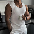 Men's Vertical Stripe Knit Sports Tank Top – Sleeveless Fitness Vest