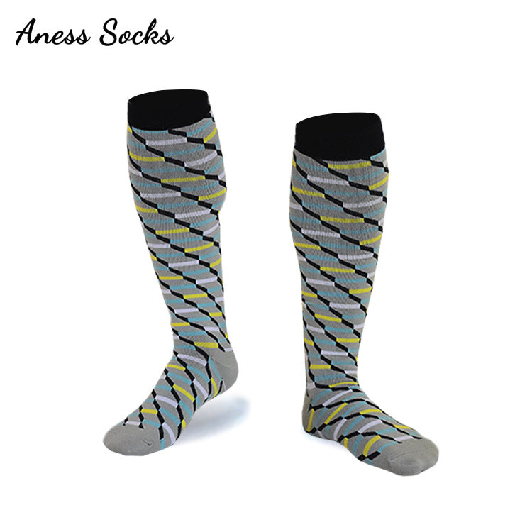 Unisex Patterned Graduated Compression Socks 15-25mmHg – Fun Print Long Tube Sport Socks
