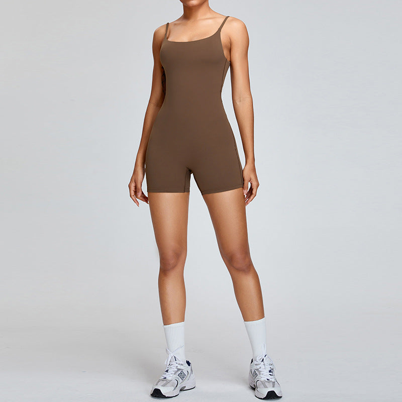 Women's Nude Yoga Camisole Jumpsuit — High-Intensity Dance & Fitness