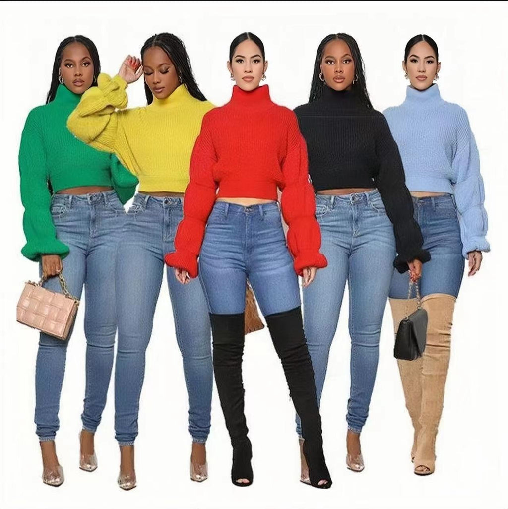 Slim Crop Pullover Sweater