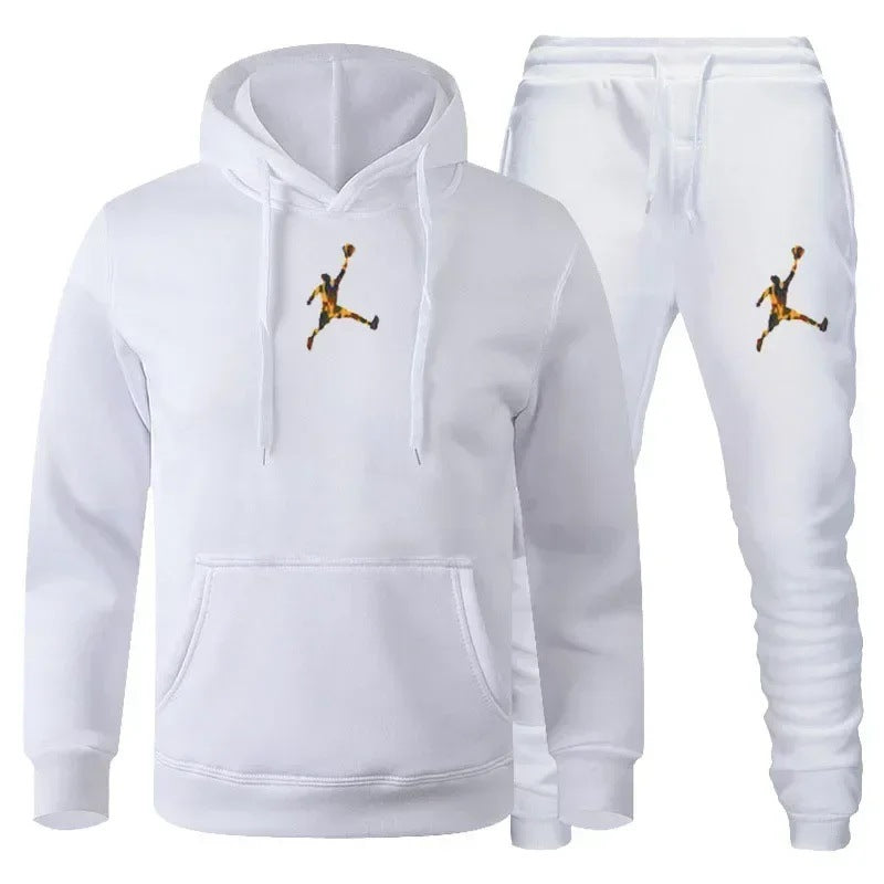 Men's Colour-Block Hoodie & Sweatpants Set