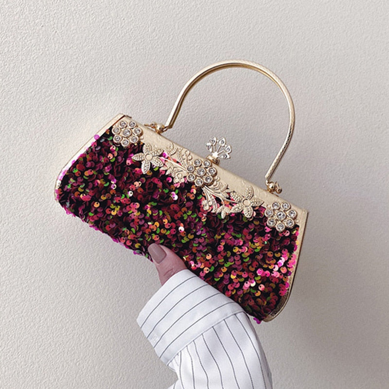 Sequin Rhinestone Evening Clutch