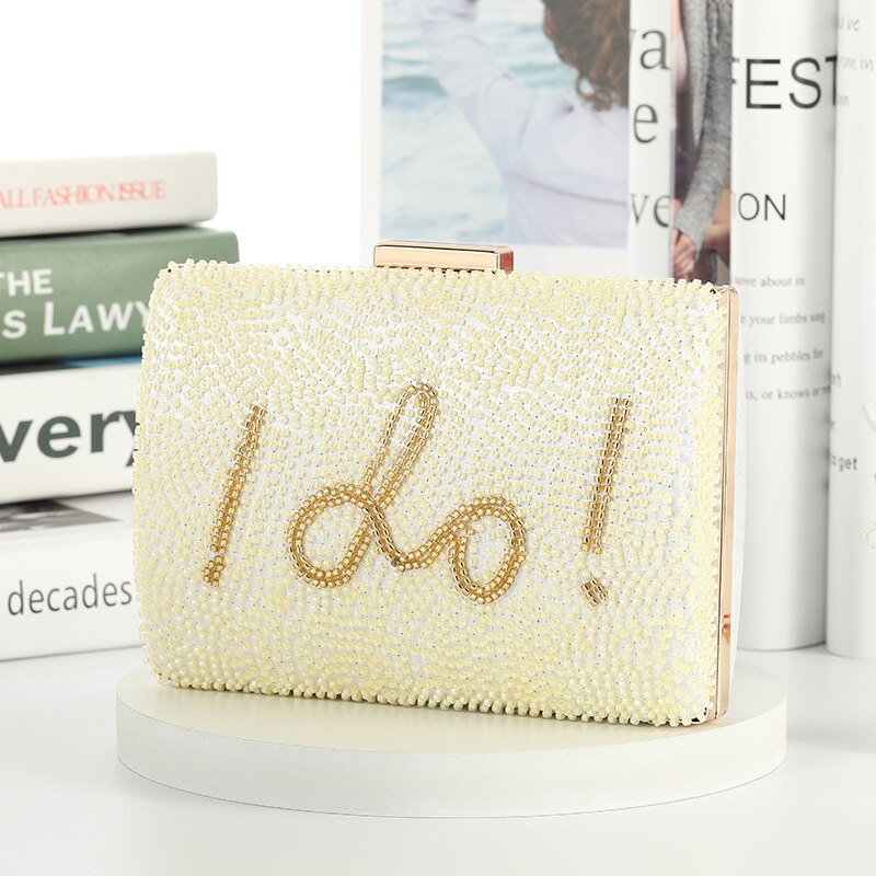 "I Do" Bridal Pearl Clutch