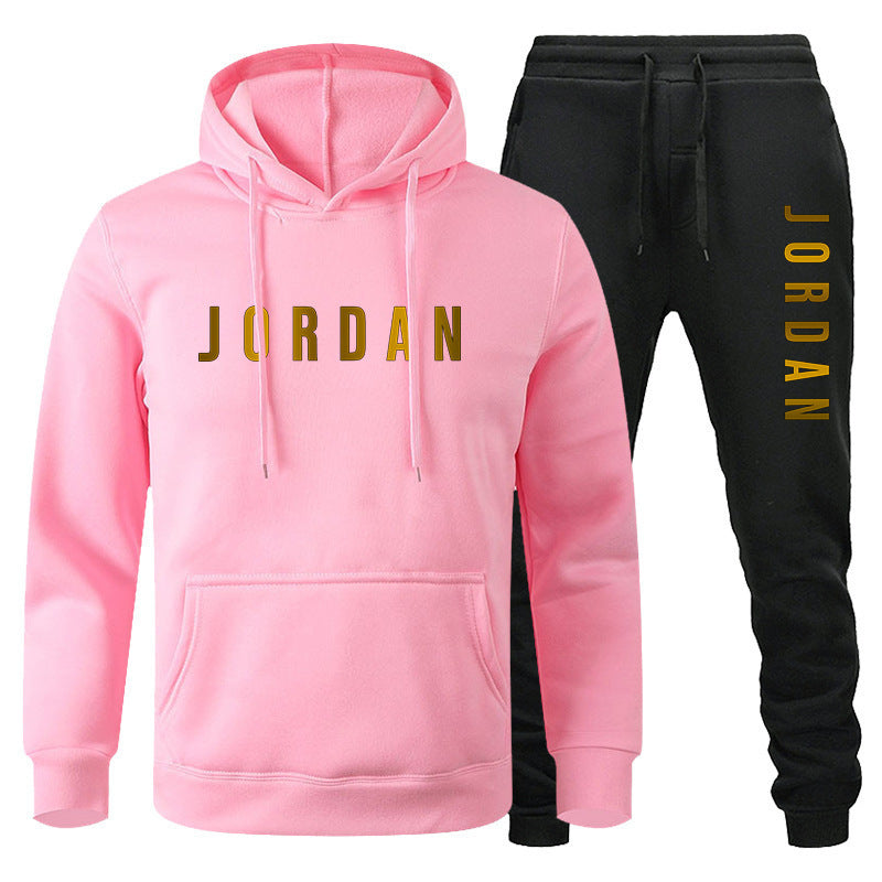Men's Colour-Block Hoodie & Jogger Pants Set