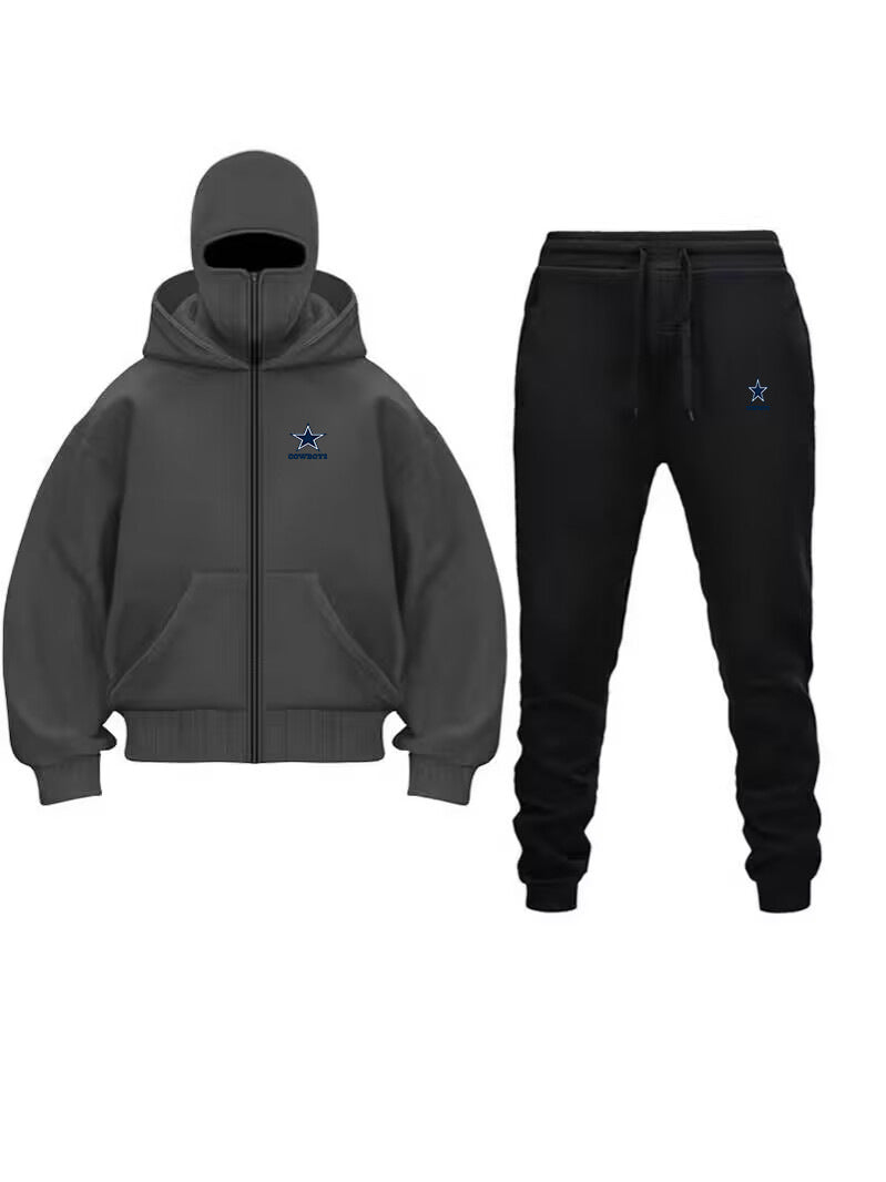 Men's Double-Hooded Zip-Up Sweatshirt