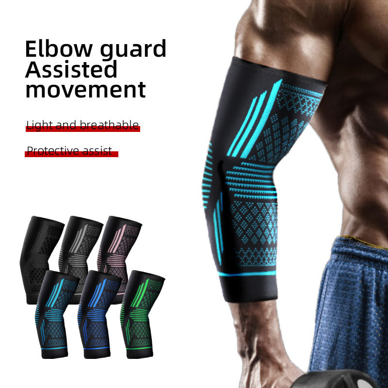 Unisex 4-Way Elastic Compression Elbow Pads – Breathable Nylon Sport Elbow Support for Basketball & Volleyball