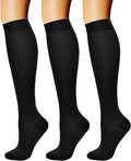 Sports Compression Socks – Long Tube Calf Socks for Running, Cycling & Skipping Rope (3 Double Pack)