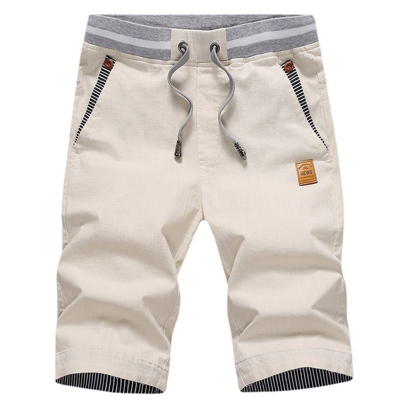 Men's Pure Cotton Straight-Leg Casual Pants – Button Detail