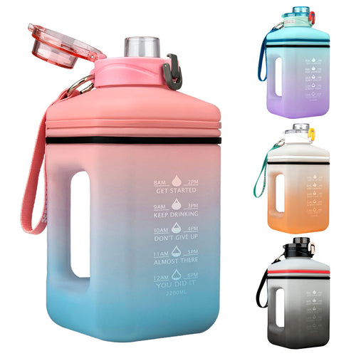 2.2L Heat-Resistant Frosted Gradient Sports Water Bottle – Fitness & Outdoor