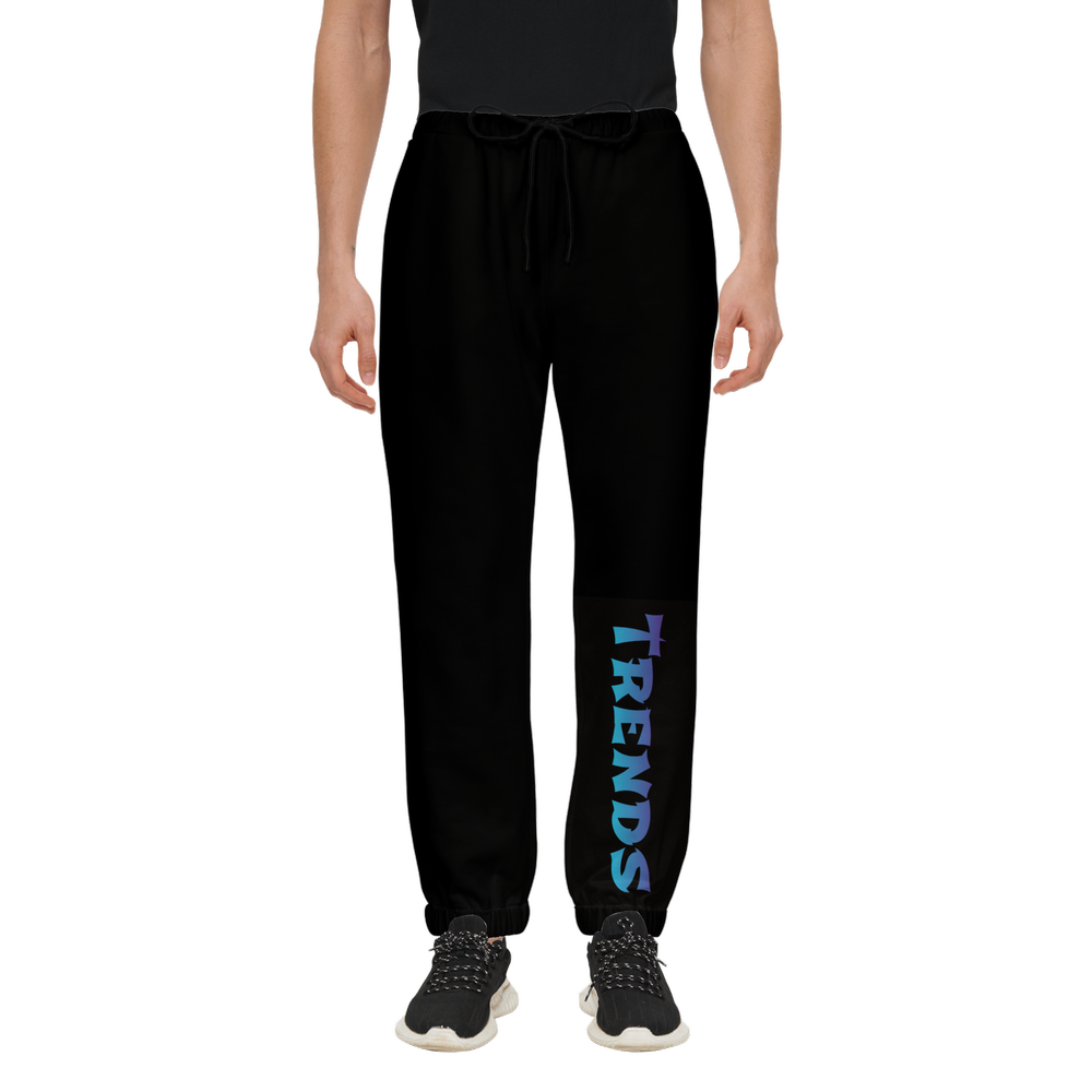Unisex Cotton-Feel Casual Fit Jogger Pants – Black/Blue