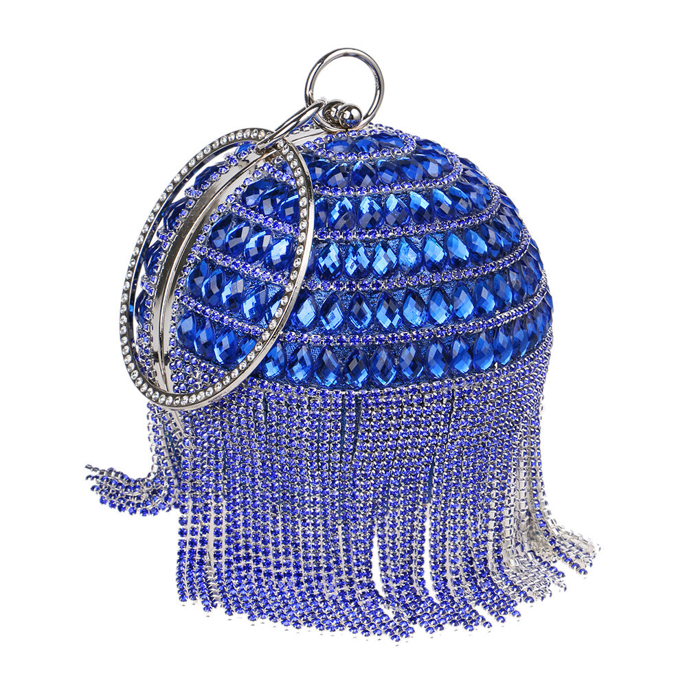 Fringe Ball Round Evening Bag