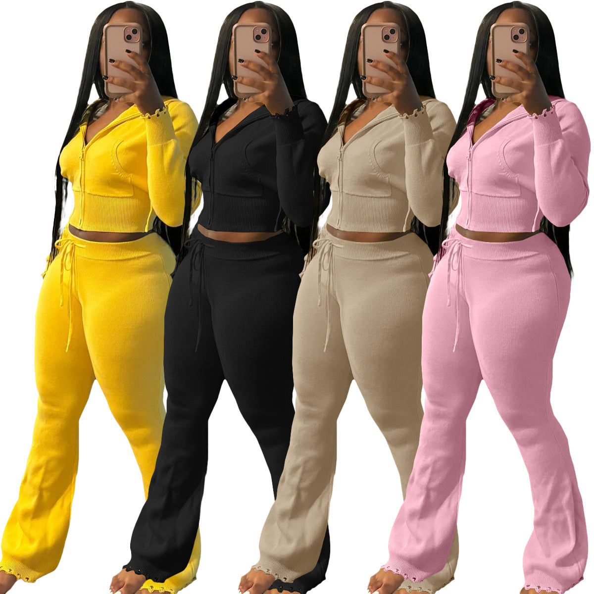 Women's 3D Knit Sweater & Pants Set