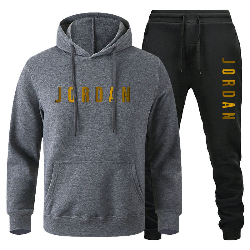 Men's Colour-Block Hoodie & Jogger Pants Set