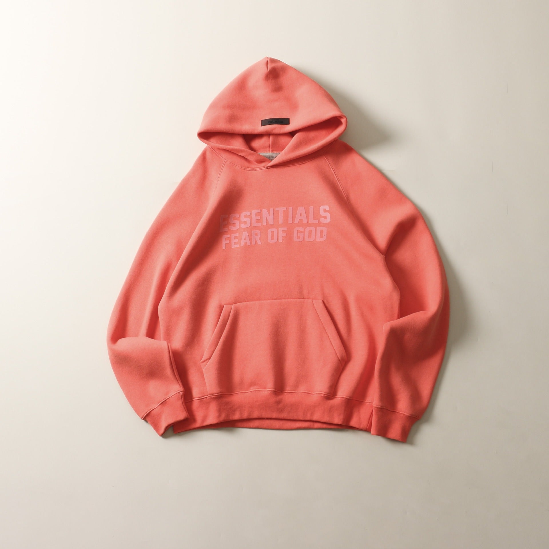 Double Row Flocked Letter Print Raglan Hoodie