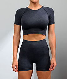 Women's Seamless Running Yoga Suit — Sports Bra Top & Shorts Set