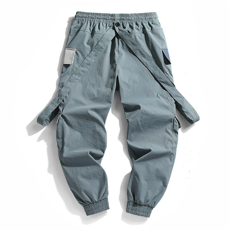 Men's Hip Hop Print Beam Foot Cargo Jogger Pants