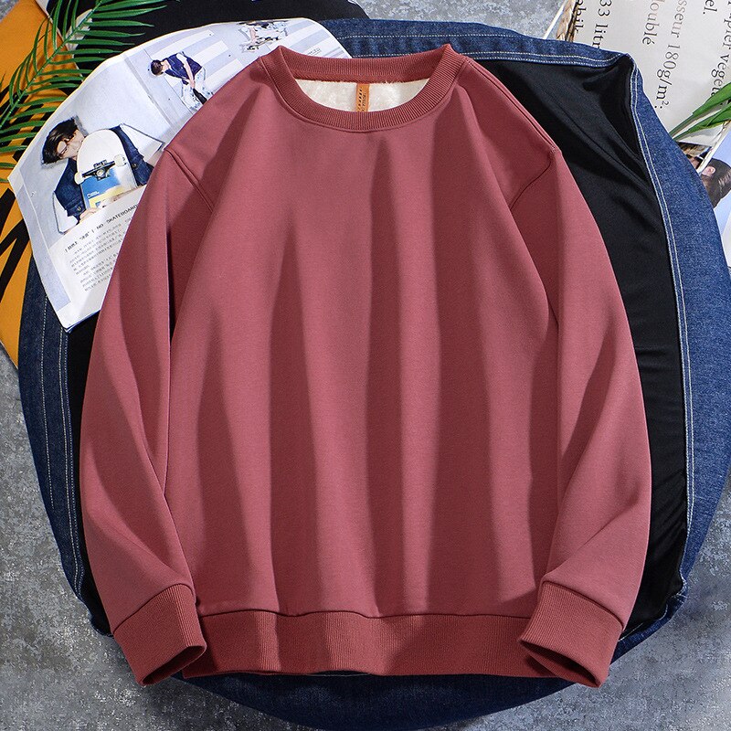 Men's Casual Cotton Fleece Round Neck Hoodie Sweatshirt – 14 Colours up to 5XL