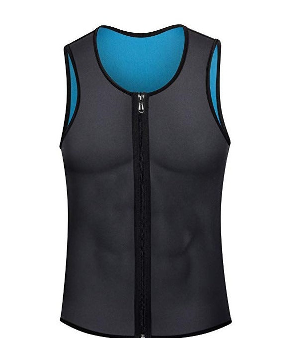 Men's Neoprene Sauna Vest — Zipper Sweat Shapewear & Fitness Corset