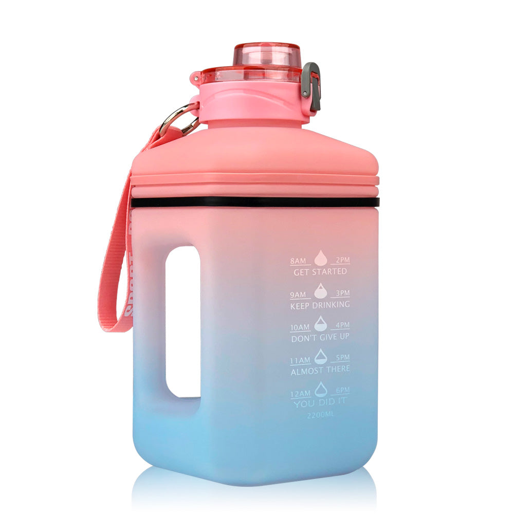 2.2L Heat-Resistant Frosted Gradient Sports Water Bottle – Fitness & Outdoor