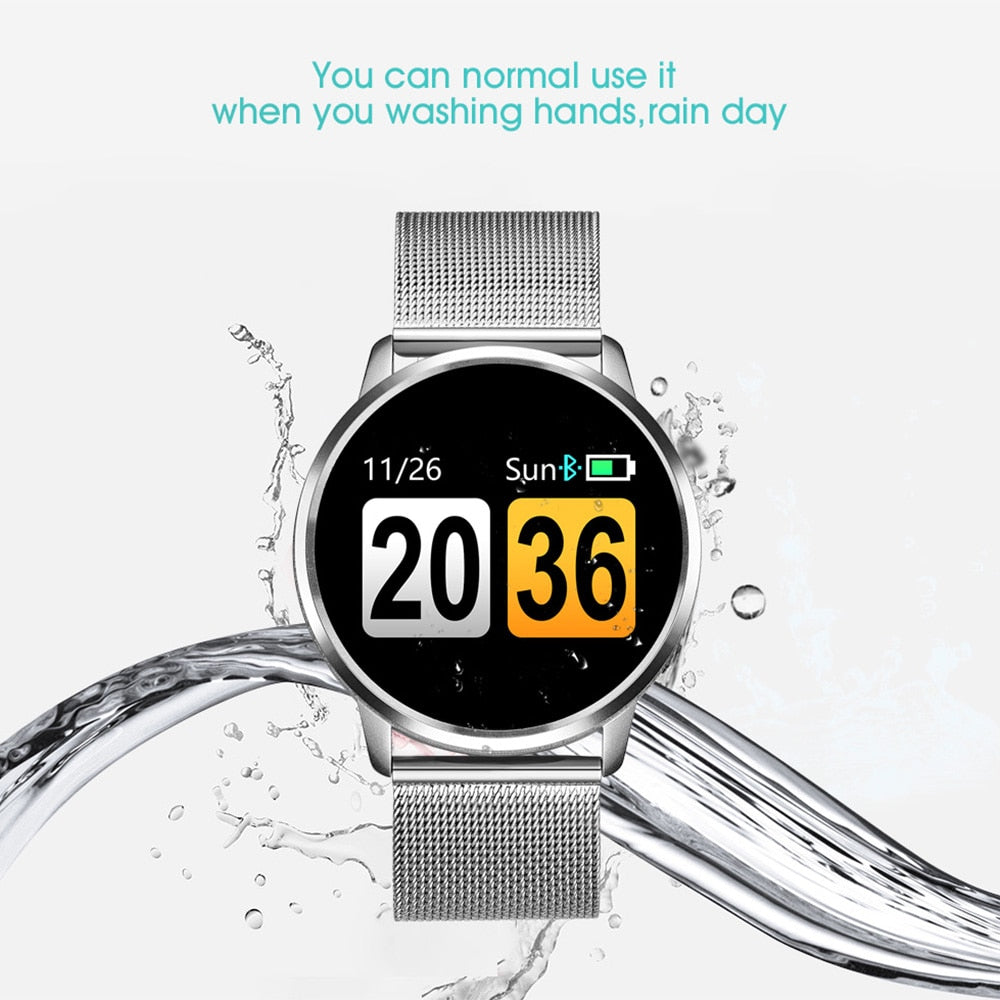 RUNDOING Q8 Smart Watch – OLED Fitness Tracker for Women