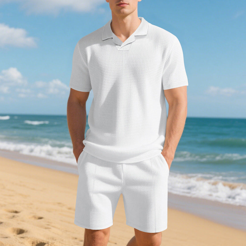 Men's Loose Polo Shirt & Shorts Set