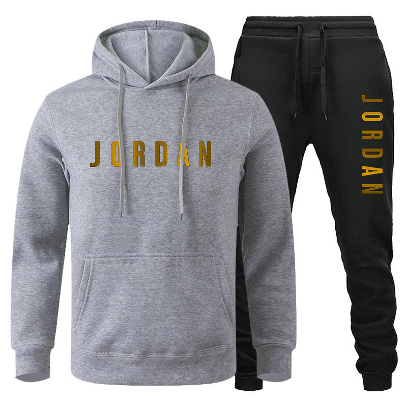 Men's Colour-Block Hoodie & Jogger Pants Set