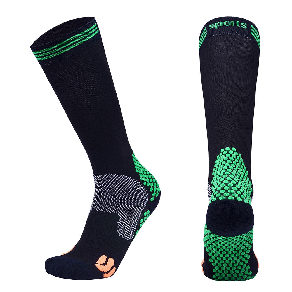 Unisex Compression Sports Socks 10-15mmHg – Breathable Cotton Nylon Running & Cycling Socks