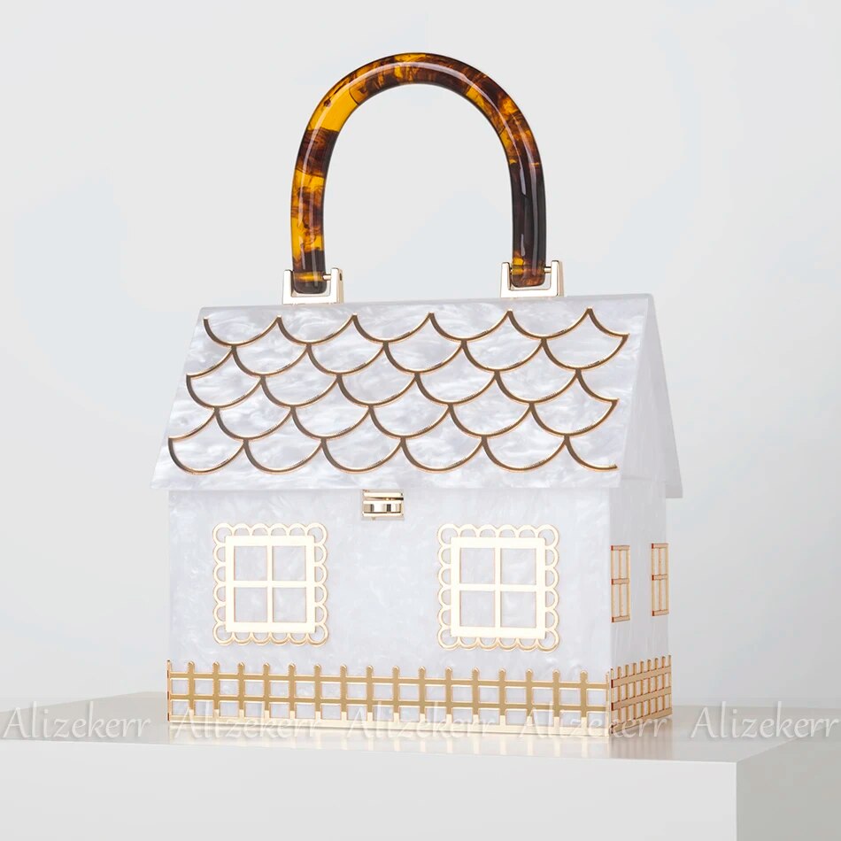 House-Shaped Acrylic Box Clutch