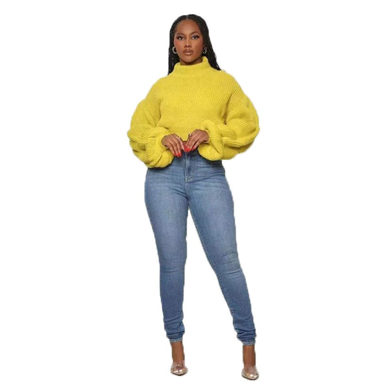 Slim Crop Pullover Sweater