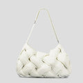 Women's Woven Padded Puffer Shoulder Tote Bag