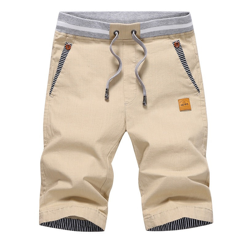Men's Pure Cotton Straight-Leg Casual Pants – Button Detail